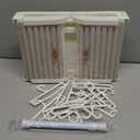 Doll Wardrobe Storage Box, Foldable Doll Closet with 10 Hangers and Rod for 15/17cm Doll Clothes Stackable Organizer Cabinet with Dust-Resistant Cover and Display Shelf (Pearl Grey)