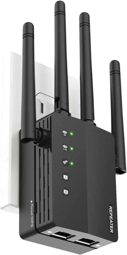 12880 Sq.Ft WiFi Extender Signal Booster, 1200Mbps WiFi Repeater, 105-Device Support, Simple Install, WiFi Extender with Wide Compatibility