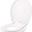 Little2Big Toilet Seat with Built-In Toddler Potty Training Seat, Slow Close, Easy to Install, ROUND, White