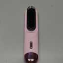 Go Brush Pro 2026 Hair Straightener Brush 300 Million Negative Ionic Portable Hair Straightener Comb for Women with 4 Temps Fast Heating MCH Ceramic Coating Smooth Frizz Hair Light Pink