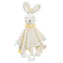 Zooawa Loveys for Babies, Security Blanket Soft Stuffed Animal Bunny Lovey Unisex Lovie Baby Stuff Snuggle Blanket with Tags Teether Bells, Soothing Plush Toys Baby Gift for Newborn, White Rabbit