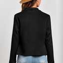 PRETTYGARDEN Women's Faux Suede Jackets 2026 Fashion Fall Clothes Long Sleeve Open Front Cropped Coat Outwear (Black, S)