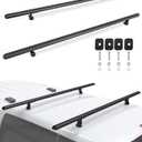 Mountainpeak 500LB Capacity Pickup Truck Topper Ladder Rack Camper Shell Roof Rack for Van Trailer Truck Cap Rack - 60" Crossbar Aluminum Black