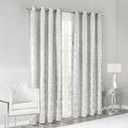 SHINELAND Crushed Velvet Curtains 108 Inches Long,60-70% Blackout Off White and Silver Drapes 108 Inches Long 2 Panels (Cream (Silver Print))