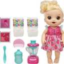 Baby Alive Magical Mixer Baby Doll, Strawberry Shake, Doll with Toy Blender, Baby Doll Set for Kids 3 and Up, Blonde Hair