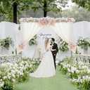 EMART Pipe and Drape Backdrop Stand Kit, 10ftx10ft Heavy Duty Adjustable Photo Background, Metal Frame with Flat Base for Wedding, Birthday Party, Banquet Decorations (10x10FT, Silver)