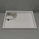 White Serving Tray with Handles and Coasters - Decorative Coffee Table Tray with Interchangeable Gold and Silver Handles, 16.57 x 12.2 x 3.1 inches