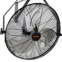18 Inch Wall Mount Fan, 3-speed IP44 Waterproof, Max. 4150 CFM Wall Mounted Fan for Outdoor, Commercial, Residential, Greenhouse, Workshop, Patio, Black, ETL Listed