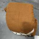 100% Turkish Cotton Throw Blanket King Size Caramel - Premium Quality, Light and Airy Waffle Weave All-Season Quilt - Lux Decorative Bedspread (Caramel, King Size 95" x 110" Inch)