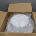 Aya's 100 Silver Rimmed Disposable Plates Set, Heavy Duty - 50 Dinner and 50 Dessert Plastic Plates for Party - Elegant White and Silver Design, Durable Tableware for Weddings, Events and Celebrations