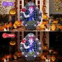 8Ft Tall Giant Halloween Inflatables Snow White Outdoor Decorations, Blow Up Magic Mirror Yard Decor Build-in Flash Lights for Outside Party Lawn Garden