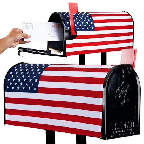 USA Magnetic Mailbox Cover – Durable & Stylish Patriotic Mailbox Covers Size 18 x 21 Inch - American Flag Design Easy to Install & UV-Resistant with Strong Magnet for All Seasons