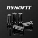DYNOFIT 14mmx1.5 Wheel Lug Nuts, 32x Black M14x1.5 Lug Nut,Conical/Cone Bulge Seat, Closed End Long Extended XL Spline with 1 Socket Key Fits 8 Lug Aftermarket Wheels