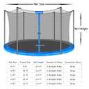 Zoomster 12FT Trampoline Enclosure Net with Pole Cap, Replacement Safety Enclosure Net for 6 Straight Poles Round Trampoline, Breathable and Weather-Resistant