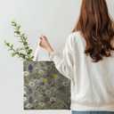 Natural Forest Series Canvas Bags,Floral Flower Tote Bag,Reusable Shopping Grocery Bags