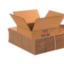 BOX USA 12 x 12 x 3 Corrugated Cardboard Boxes, Flat 12"L x 12"W x 3"H, Pack of 25 | Shipping, Packaging, Moving, Storage Box for Home or Business, Strong Wholesale Bulk Boxes
