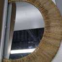 24 inch Natural Jute Round Wall Mirror, Boho Decor Wall Mirror