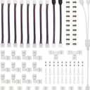 LED Strip Connector Kit for 5050 10mm 4Pin, Includes 8 Types of Solderless LED Strip Accessories, Provides Most Parts for DIY