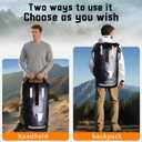 80L Dry Bag for Men - Heavy Duty Waterproof Backpack, Large Roll Top Rip-Resistant Rucksack for Kayaking, Camping, Boating, Hiking, Fishing & Travel with 2L dry bag