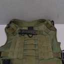 No Pull Tactical Dog Harness for Large Dogs, Escape Proof Molle Dog Vest Harness and Leash Set, Adjustable Military Service Dog Harness with Handle for Medium Large Dogs(Green, L)