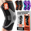 DR. BRACE ELITE Knee Brace with Size Stabilizer (2 Pack) Knee Brace for Women & Men, Workout, Sports, Daily Knee Compression Sleeve for Maximum Knee Pain Support & Fast Recovery (Mercury, Medium)