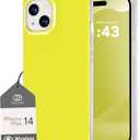 Cocomii - Rectangle Case Compatible with iPhone 14 Plus/15 Plus - Solid Color, Fashionable Hues, Glossy, Women Girls Men, Protective Phone Case for iPhone 14 Plus/15 Plus 6.7 inch, Neon Yellow