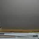 Multi-Functional Double Rods Clothes Rack Metal Garment Rack with Rolling Wheels and 2-Tier Shoe Storage Shelf 3 Side Compartments & 4 Hooks for Clothes Shoes Bags Organization (120cm White)