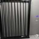Mumeasy 36" Extra Tall Baby Gate for Doorways, 29.7"-57" Extra Wide Dog Gate for Stairs, Pressure Mounted Auto Close Pet Safety Gate with Easy Walk Thru Door, Large Indoor Child Gate for House, Black