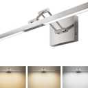 VONLUCE 24" LED Bathroom Vanity Light, 3CCT Modern LED Vanity Lights with 360 Rotatable Head & Swing Arm, 10.3W Bathroom Light Fixture Over Mirror, LED Lights for Bathroom Bedroom, Brushed Nickel (Chrome)