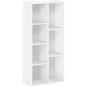 Furinno Luder Bookcase / Book / Storage , 7-Cube, White