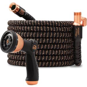 Pocket Hose 100 FT Copper Bullet Expandable Garden Hose w/10 Pattern Thumb Spray Nozzle AS SEEN ON TV 650psi 3/4 in Patented Lead-Free Ultra-Lightweight Solid Copper Anodized Aluminum