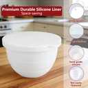 Foldable Silicone Bowl Liners for KitchenAid Tilt-Head 5QT Mixer,Mixing Bowls Insert with Lids，Dishwasher-Safe Food-Grade for Stand Mixer Accessories and Attachments(White, 1 included)