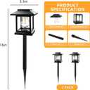 2-Pack Solar Pathway Lights - High-Efficiency Polycrystalline Panels for All-Night Glow - IP65 Waterproof Outdoor Landscape Lighting for Garden, Walkway & Driveway Security (Black)