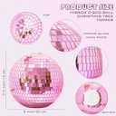 Pink Christmas Tree Topper 8 Inch Mirror Disco Ball Tree Topper, Cool and Fun Disco Ball for Xmas Tree Decorations, Ideal for DJ Club, Party, Wedding and Home Dcor