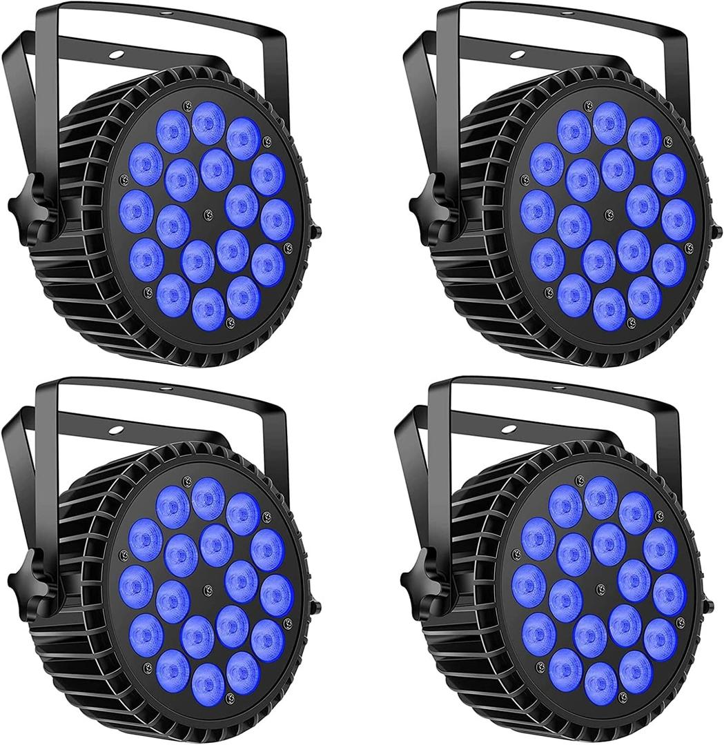 Par Lights 18LED Stage Lights, U`King RGBW 4in1 216W Uplight Stage Lighting Effect by DMX and Sound Activated Control Wash Light for Wedding Parties Church Club DJ Live Show