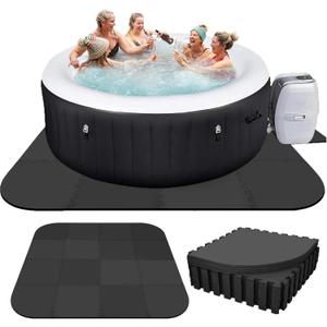 Nisorpa 1/2" Extra Thick Hot Tub Mat for Inflatable Tub 85 in Hot Tub Pad Tub EVA Foam Padding Flooring Protector Non Slip Pool Pad for Indoor Outdoor Inflatable Hot Tub Accessories