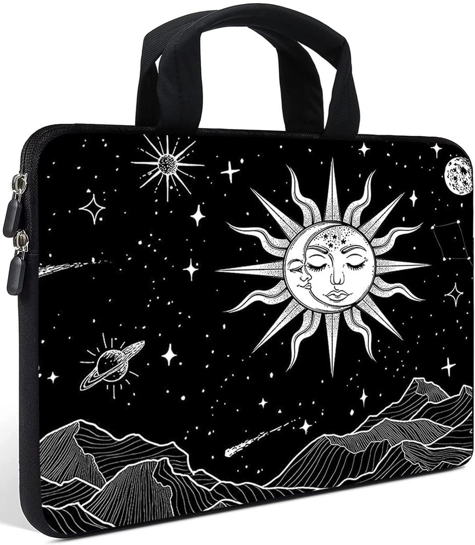 AMARY14 15 15.4 15.6 inch Laptop Handle Bag Computer Protect Case Pouch Holder Notebook Sleeve Neoprene Cover (SUN MOON)