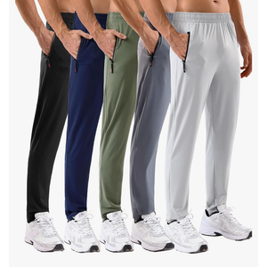 5 Pack Men's Sweatpants with Zipper Pockets Stretch Lightweight Athletic Track Activewear Pants for Men Joggers Running Workout Gym,S