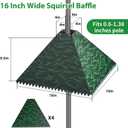 16" Metal Squirrel Baffle, Outdoor Bird Feeder Pole Squirrel Spikes Baffle, Hanging Bird Feeder for 4x4 Wooden Posts,Tree Trunks (Glass Green,1pc)