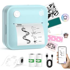 Label Maker Machine - Portable Bluetooth Mini Label Printer - Smartphone Handheld Thermal Sticker Small Labeler Multiple Templates Font Icon Inkless Custom Label for Home Kids School Items