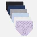 Hanes Women's Panties 6-Pack No Ride Up Cotton Brief Cut Underwear Cool Comfort