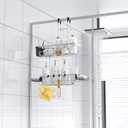 Aitatty Over the Door Hanging Shower Caddy: Rustproof Hanging Organizer over the Door - No Drilling Bathroom Rack for Inside Shower Chrome