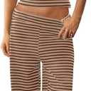 Tankaneo Womens Striped 2 Piece Sets Summer Strapless Crop Tube Tops Wide Leg Pants Matching Lounge Set Vacation Outfits (M)
