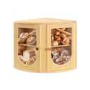 PURENJOY Corner Bread Box for Kitchen Countertop,Bread Storage Container for Homemade Bread,Two Layer Breadbox under Cabinet Mount,Large Bread Holder for Kitchen Counter,Panry Shelf(11.81" x 11.81" x 12.59")