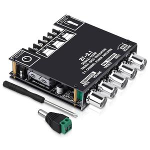 Bluetooth Audio Amplifier Board, ZY-2.1 2.1CH 50W x 2 +100W Subwoofer Power Amp with Treble and Bass Control, Bluetooth 5.1 and AUX Inputs, Stereo Digital AMP for DIY Home Speakers