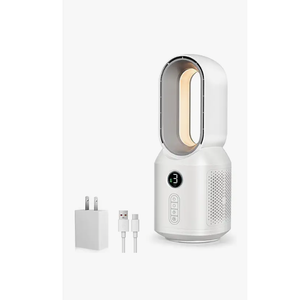 Desk Fan,13 Inch Portable Bladeless Fan, Small Quiet Office Fan with 106° Oscillating, 3 Speeds & Night light, LED Display, Button Control, Personal Table Fan for Bedroom, Office, Home, Study Room