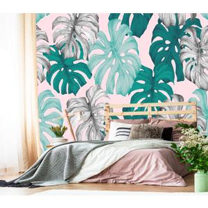 XMPMBM-Tropical Leaf Botanical backsplash Large Decorative Wallpaper Banana Leaf Plant Bedroom Bathroom wall Mural- W 154" X H 105"（112 Square Foot）