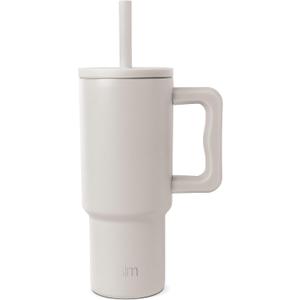 Simple Modern Kids 24 oz Tumbler with Handle and Silicone Straw Lid | Spill Proof and Leak Resistant | Reusable Stainless Steel Bottle | Gift for Kids Boys Girls | Trek Collection | Almond Birch