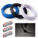 Flutesan 3 Pack 120 Inch Ceiling Fan Extension Wire Kit, 3 Color Wiring Extension with Secure Connectors, Safe & Durable, Compatible with Most Ceiling Fans, Easy Installation for High Ceilings