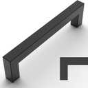 Amerdeco 10 Pack Matte Black Cabinet Pulls 5 Inch(128mm) Hole Centers Kitchen Cabinet Handles Cabinet Hardware Cupboard Handles Square Drawer Pulls SH0004